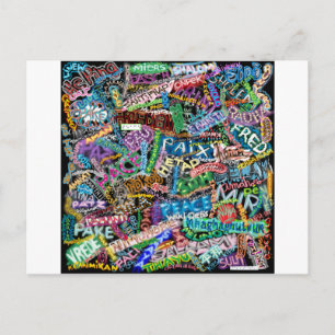 graffiti peace international translation postcard