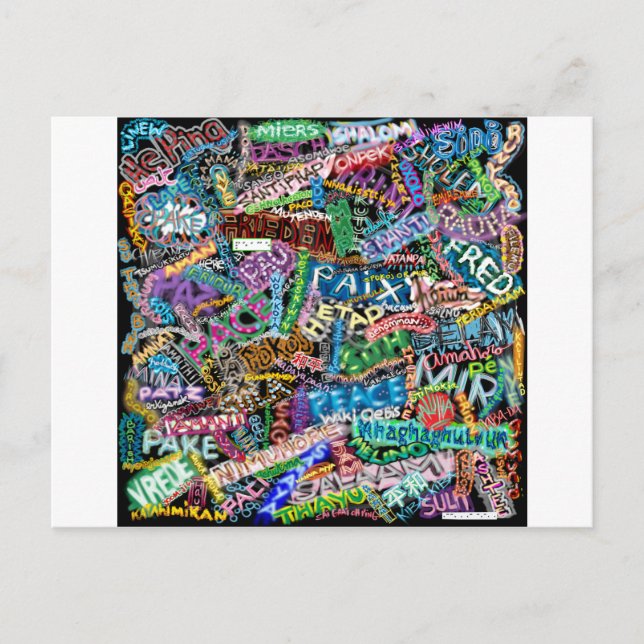 graffiti peace international translation postcard (Front)