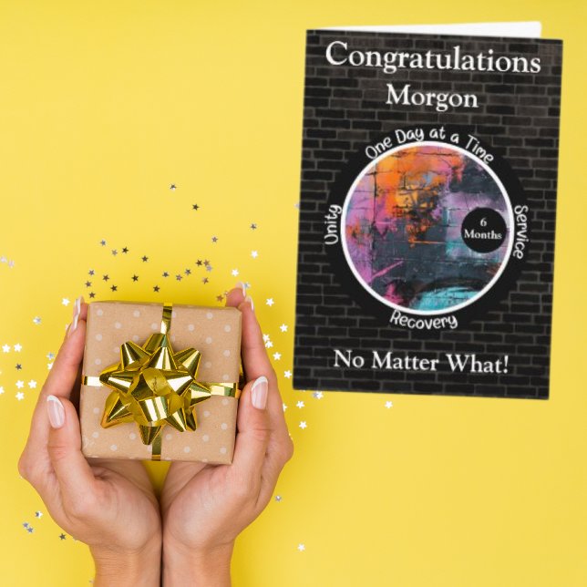 Graffiti Personalised Sobriety Milestone Card (Creator Uploaded)