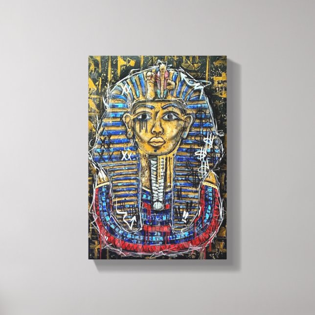 Graffiti Pharaoh King Tut Canvas Print (Front)