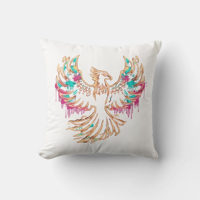 "Graffiti Phoenix Rising" Cushion (Front)