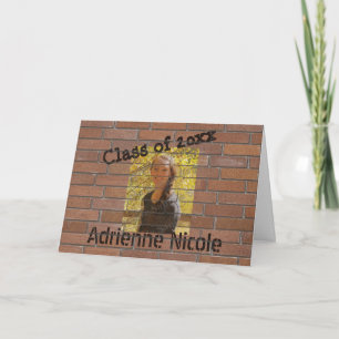 Graffiti Photo on Bricks Grad Announcement 