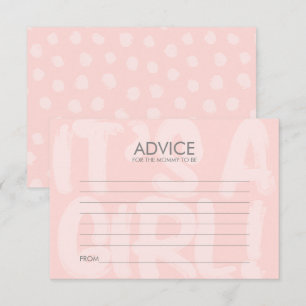 Graffiti Pink Baby Shower Advice Card For Mum