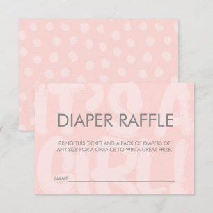 Graffiti Pink Baby Shower Diaper Raffle Ticket Invitation