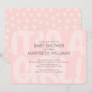 Graffiti Pink Baby Shower Invitation