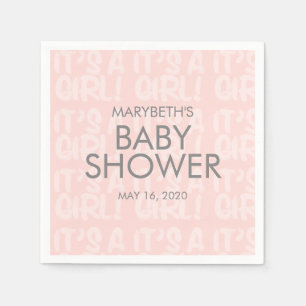 Graffiti Pink Baby Shower Paper Napkin