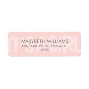 Graffiti Pink Its A Girl Baby Shower Address Label