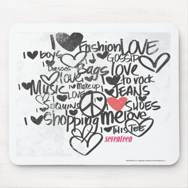 Graffiti Pink Mouse Mat (Front)