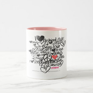 Graffiti Pink Two-Tone Coffee Mug