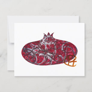 Graffiti Pomegranate Minimalist Art Postcard
