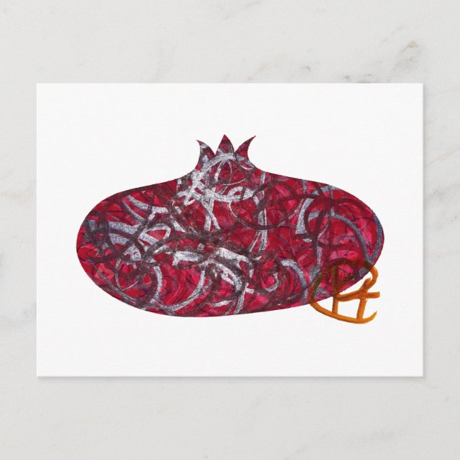 Graffiti Pomegranate Minimalist Art Postcard (Front)