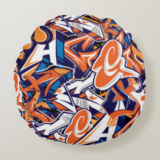 graffiti print teen abstract pattern background round cushion