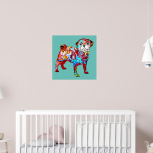 Graffiti pug dog poster