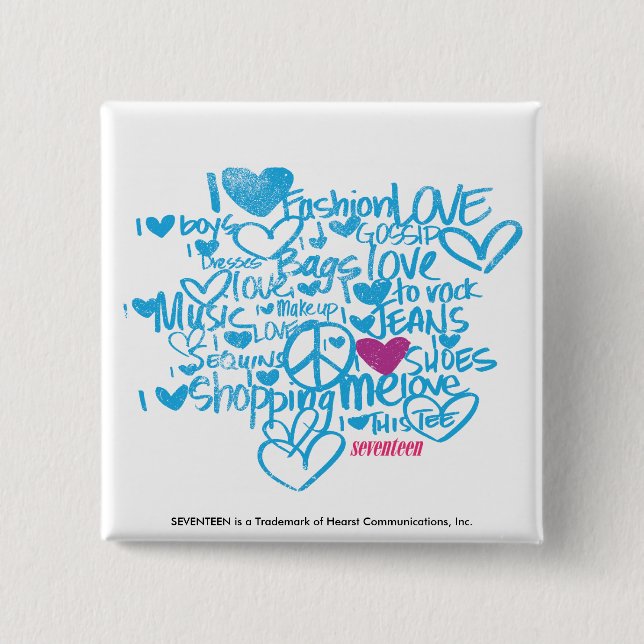 Graffiti Purple/Aqua 15 Cm Square Badge (Front)