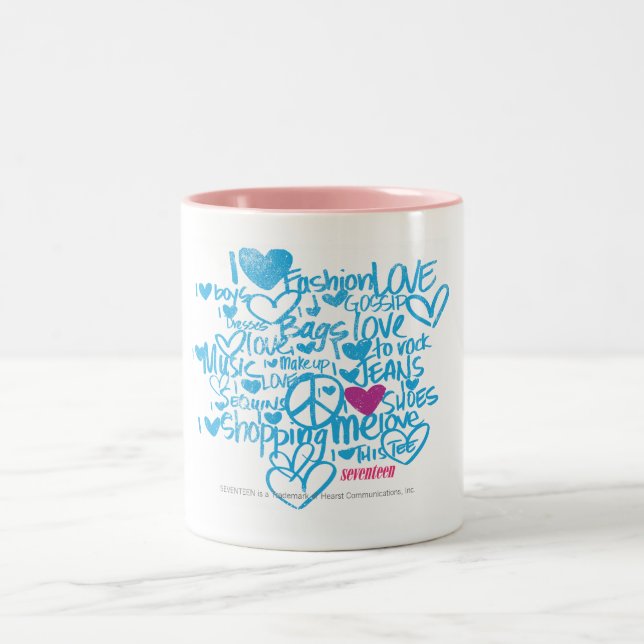 Graffiti Purple/Aqua Two-Tone Coffee Mug (Center)