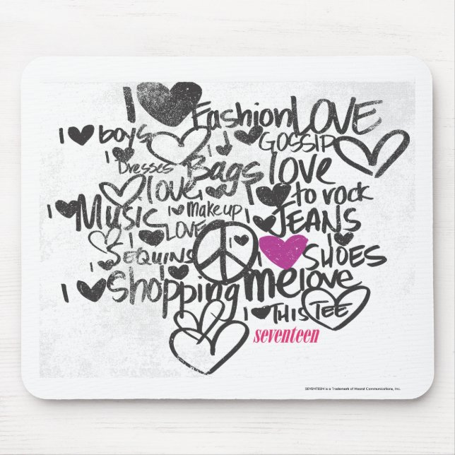 Graffiti Purple Mouse Mat (Front)