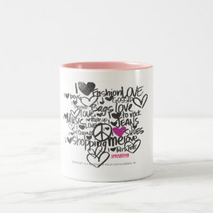 Graffiti Purple Two-Tone Coffee Mug
