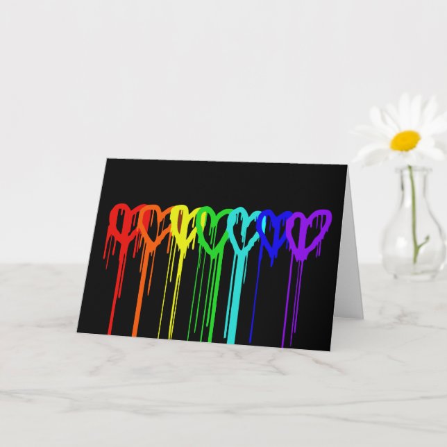 GRAFFITI RAINBOW HEARTS COMING OUT LGBTQ CARD (Small Plant)
