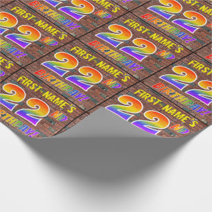 Graffiti Rainbow Look 22ND BIRTHDAY! & Custom Name Wrapping Paper