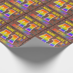 Graffiti Rainbow Look 41ST BIRTHDAY! & Custom Name Wrapping Paper