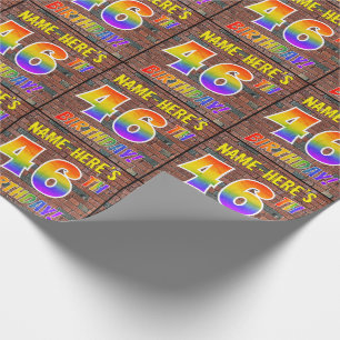Graffiti Rainbow Look 46TH BIRTHDAY! & Custom Name Wrapping Paper