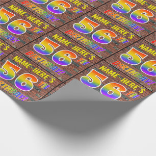 Graffiti Rainbow Look 56TH BIRTHDAY! & Custom Name Wrapping Paper