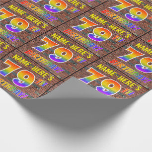 Graffiti Rainbow Look 79TH BIRTHDAY! & Custom Name Wrapping Paper
