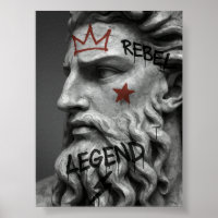 Graffiti Rebel King Bust with Crown