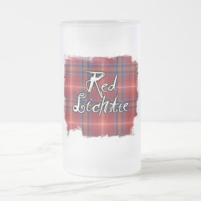 Graffiti Red Lichtie collection Frosted Glass Beer Mug (Center)