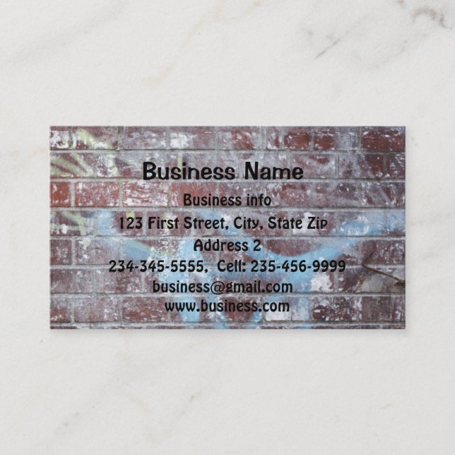 Graffiti Removal Service Pressure Washing Business Card (Front)