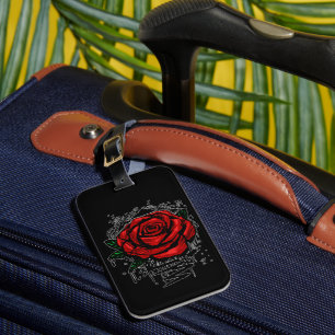 Graffiti Rose Urban Street Art Red Drip Aesthetic Luggage Tag