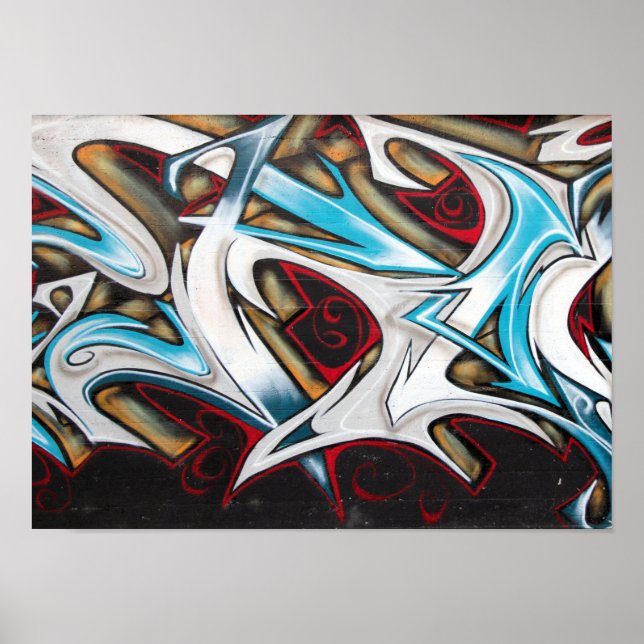 Graffiti Roses Urban Street Art Poster (Front)