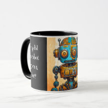 GRAFFITI SHABBY ROBOT GOLD BLUE WITH JOKE