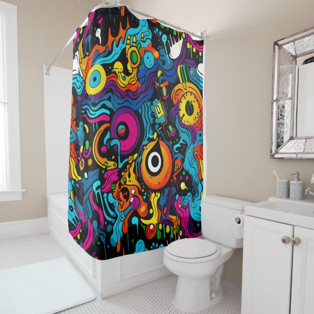 Graffiti Shower Curtain (In Situ)
