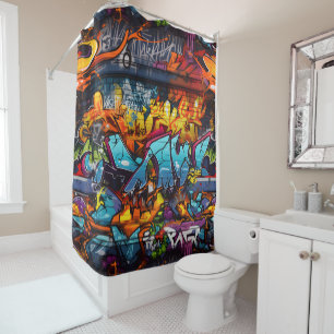 Graffiti Shower Curtain