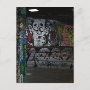 Graffiti silver postcard