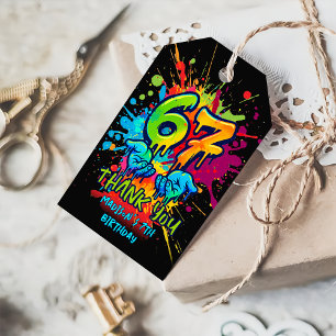 Graffiti Six Seven Kids 7th Birthday Gift Tags