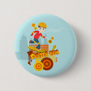 Graffiti skateboard kid birthday party 6 cm round badge