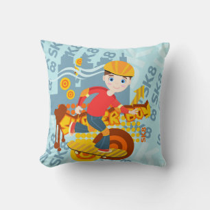 Graffiti skateboard kid birthday party cushion