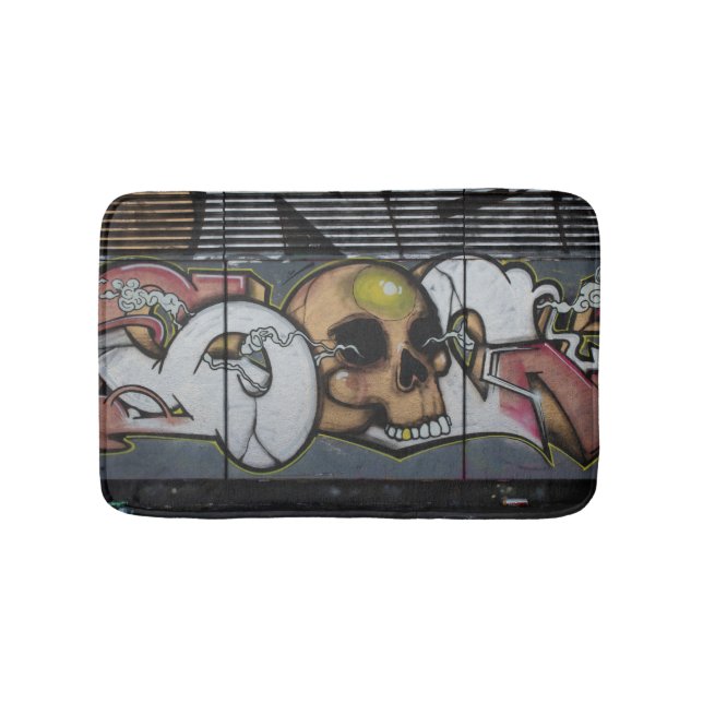 Graffiti Skull Bath Mat (Front)