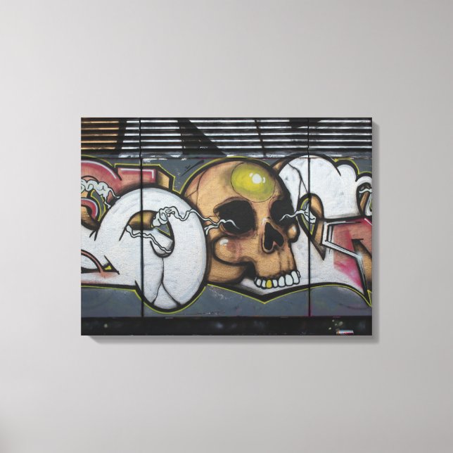 Graffiti Skull Canvas Print (Front)