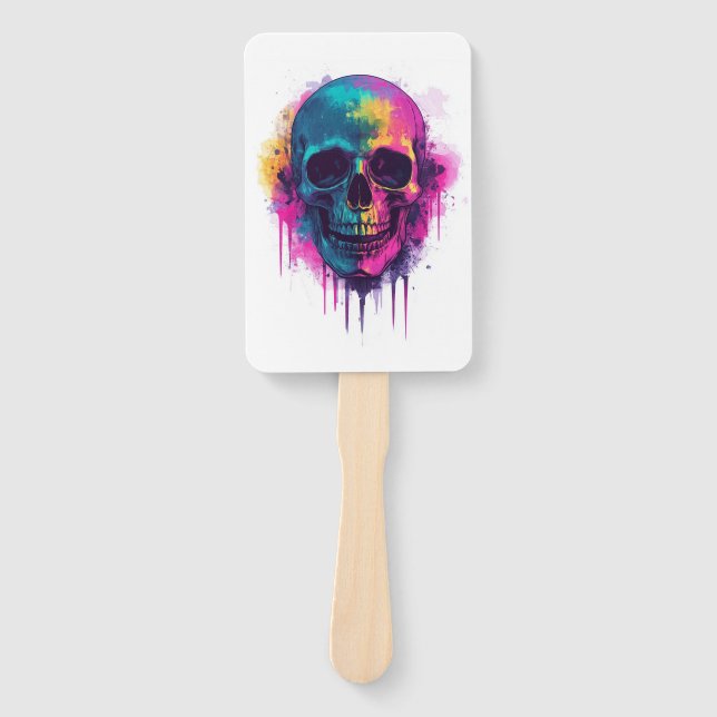 Graffiti Skull Rebel Hand Fan (Front)