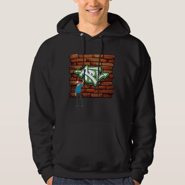 Graffiti spray paint dance can art 80's baby party hoodie (Front)