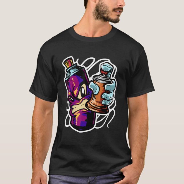 Graffiti Sprayer Street Artist Fat Cap Spray Can T-Shirt (Front)