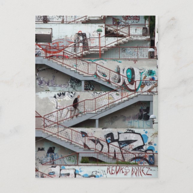 Graffiti Stairs, Sarajevo Postcard (Front)