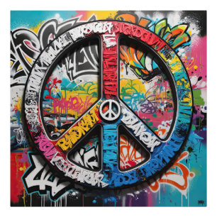 Graffiti Street Art A Canvas for Peace Symbols Photo Print