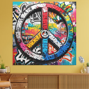 Graffiti Street Art A Canvas for Peace Symbols Print