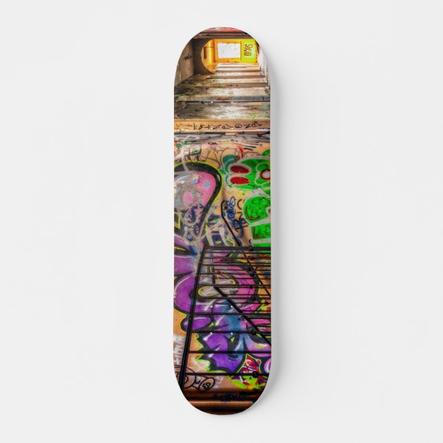 Graffiti Street Art Abandoned Building Skateboard (Front)