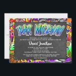 Graffiti Street Art Bar Mitzvah Custom Invitation<br><div class="desc">Graffiti Street Art Bar Mitzvah Custom Invitations. Bright bold colours.</div>