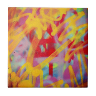Graffiti Street Art Ceramic Tile Yellow